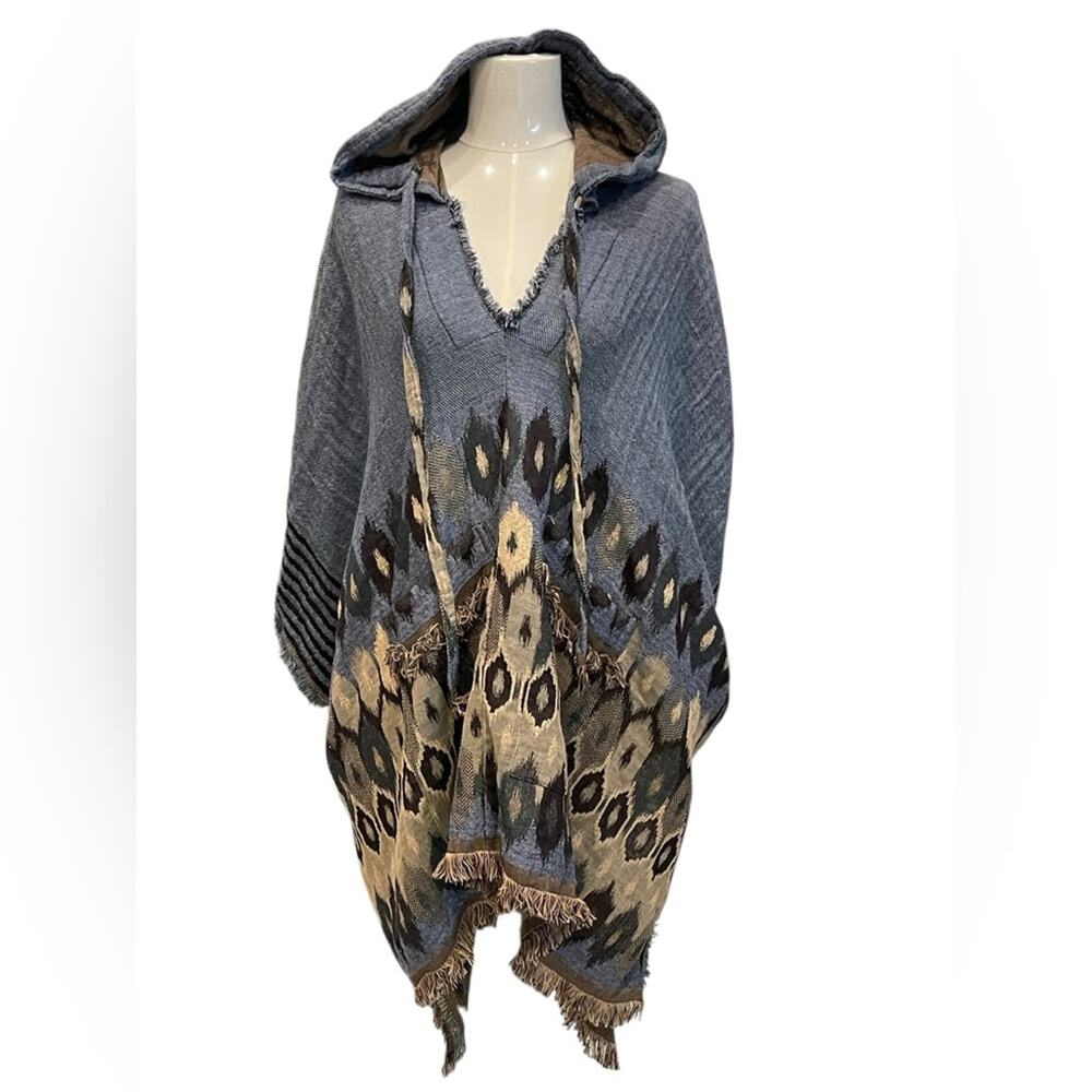 FREE PEOPLE Casablanca Hooded Poncho Sz:S NWT - Picture 2 of 10